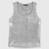 Camisola sem mangas metálica