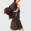Casaco curto de tweed