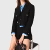 Casaco curto de tweed com strass