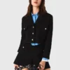 Casaco curto de tweed com strass