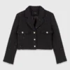 Casaco curto de tweed com strass