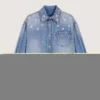 Casaco de camisa em ganga