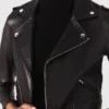 Casaco de couro estilo motoqueiro
