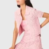 Casaco de croché com strass