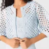 Casaco de croché com strass