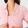 Casaco de croché com strass