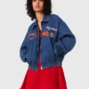Casaco de ganga oversized bordado