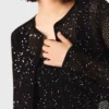 Casaco de malha com strass