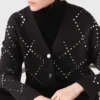 Casaco de malha xadrez com strass