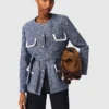 Casaco de tweed com 4 bolsos