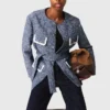 Casaco de tweed com 4 bolsos