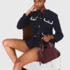 Casaco de tweed com 4 bolsos
