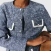 Casaco de tweed com 4 bolsos