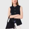 Casaco de tweed sem mangas