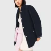 Casaco em pele e imitação de pele de carneiro
