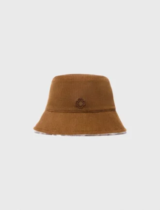 Chapéu de pescador reversível em veludo cotelê