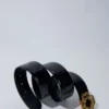 Cinto duplo M em pele com efeito crocodilo