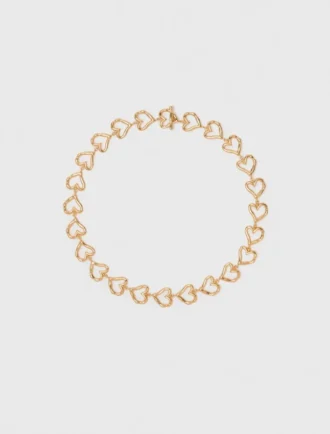 Colar com coração banhado a ouro
