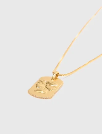 Colar com placa do signo do zodíaco