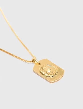 Colar com placa do signo do zodíaco
