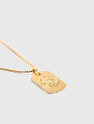 Colar com placa do signo do zodíaco
