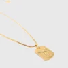 Colar com placa do signo do zodíaco