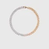 Colar de elos com strass bicolor