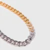 Colar de elos com strass bicolor