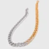 Colar de elos com strass bicolor