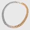 Colar de elos com strass bicolor