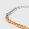 Colar de elos com strass bicolor