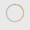 Colar de elos com strass bicolor