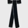 Ganchinho com laço de veludo e strass