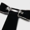 Ganchinho com laço de veludo e strass