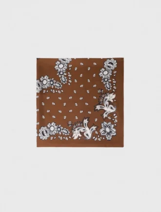 Lenço de seda com estampado bandana