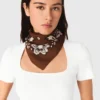 Lenço de seda com estampado bandana