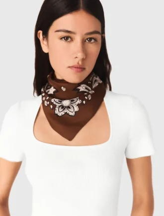 Lenço de seda com estampado bandana