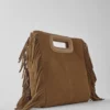 M Bag com franjas em camurça