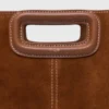 M Bag em camurça com pespontos