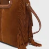 M Bag em camurça com pespontos