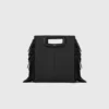 M Bag em pele lisa com franjas