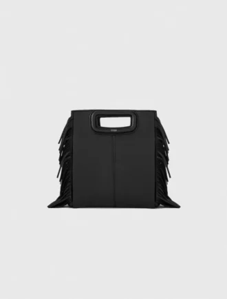 M Bag em pele lisa com franjas