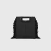 M Bag em pele lisa com franjas