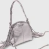 Micro bolsa Miss M em pele metalizada