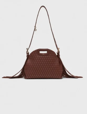 Mini-bolsa de couro com tachas Miss M