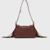 Mini-bolsa de couro com tachas Miss M