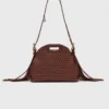 Mini-bolsa de couro com tachas Miss M