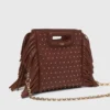 Mini-bolsa M em pele com tachas