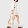 Mini-bolsa Miss M em couro metalizado
