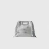 Mini M Bag em pele com relevo e corrente